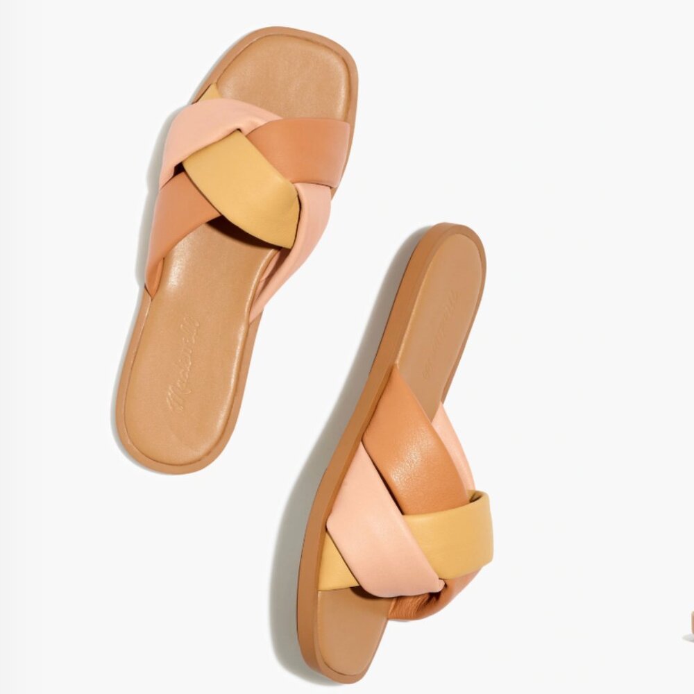Madewell Jayna Braided Slide Sandals in Washed Mauve - Size 8